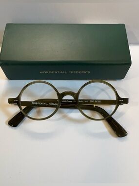 Morgenthal Frederics “The Rebel” Round Olive Green Glasses